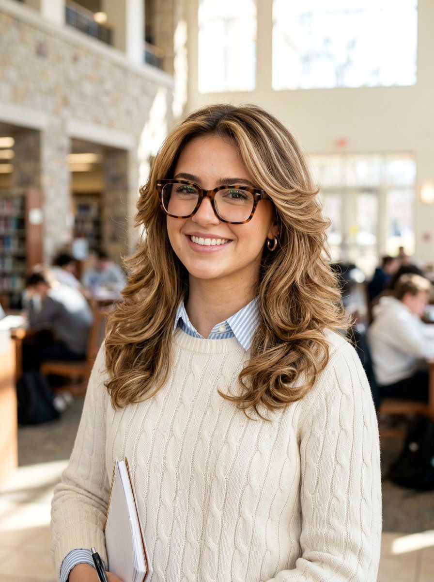 Butterfly Layers With Glasses - 20 college girls butterfly layers haircut - 20 college girls butterfly layers haircut