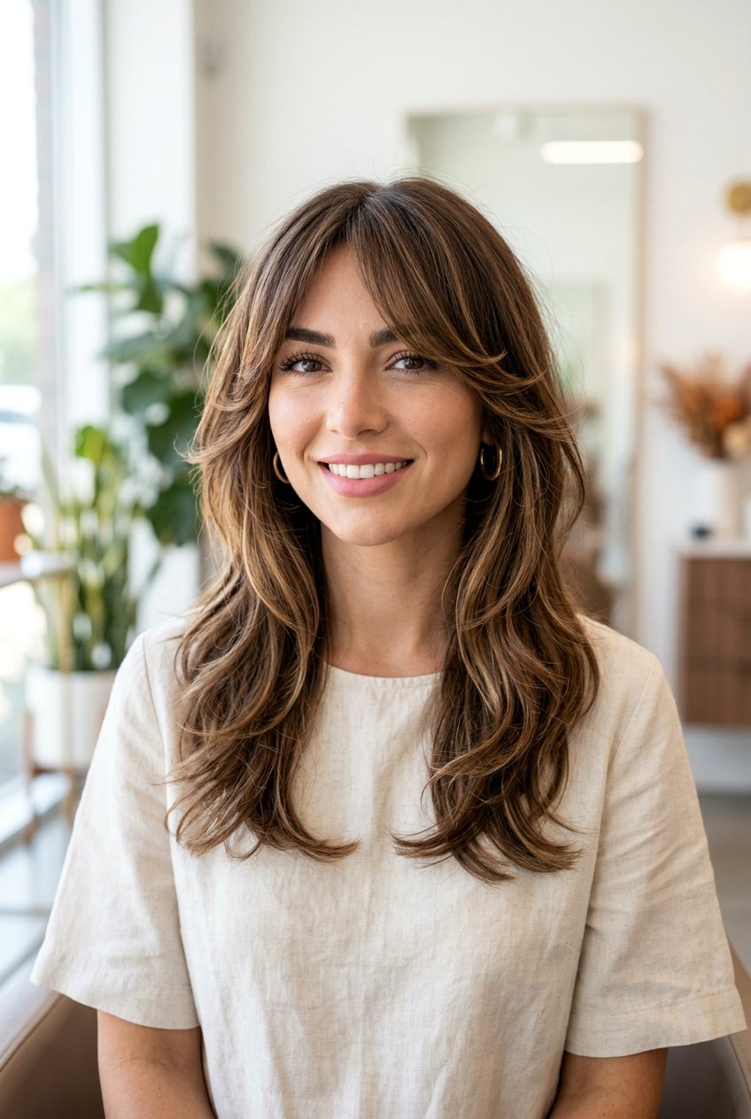 Butterfly Layers With Side Bangs And Face Framing - 20 butterfly layers with side bangs - 20 butterfly layers with side bangs