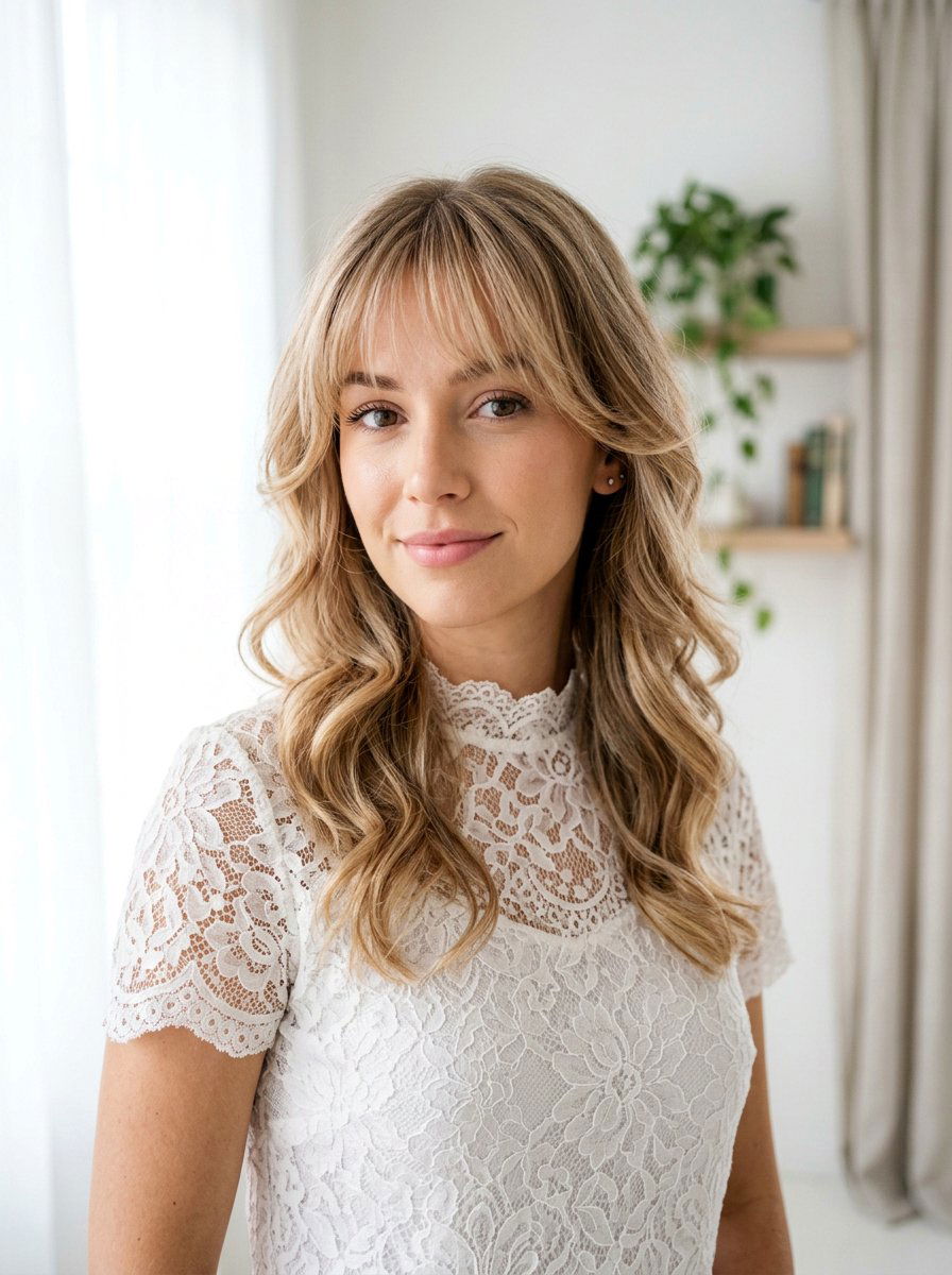 Butterfly Layers With Wispy Bangs - 20 wavy butterfly layers for medium hair - 20 wavy butterfly layers for medium hair