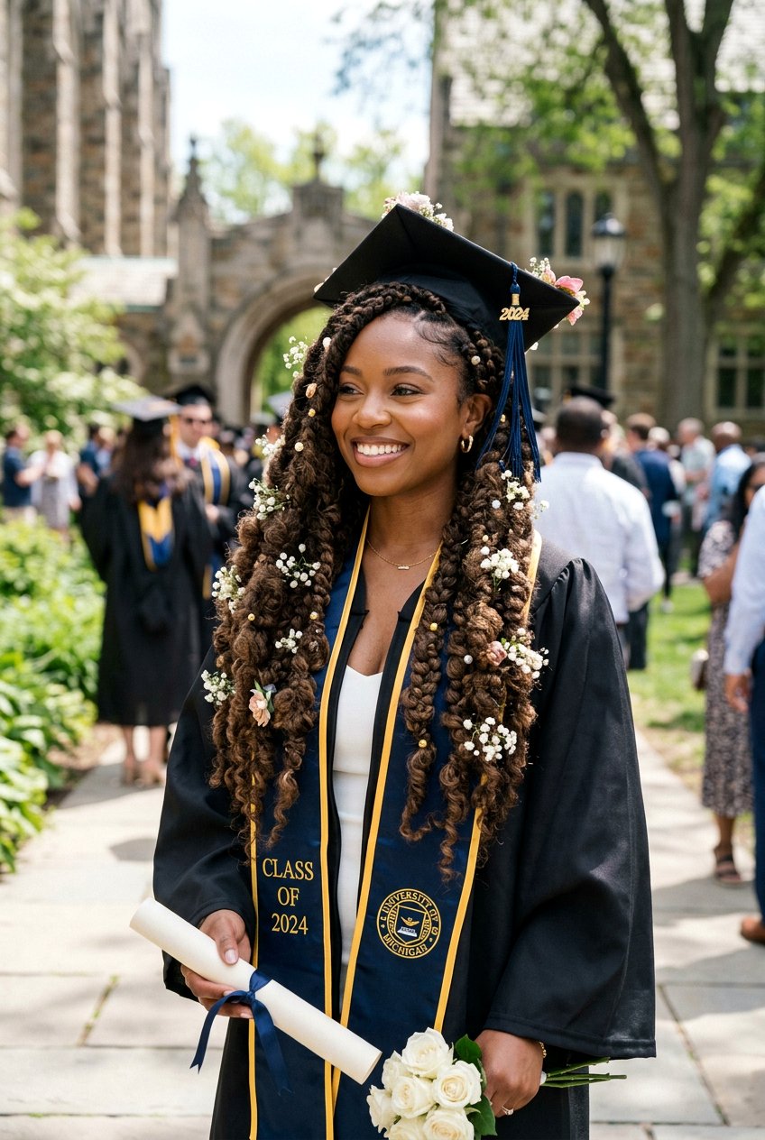 20 Graduation Hairstyles With Braids for Your Big Day