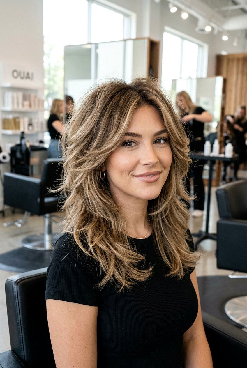 Butterfly cut with razor layers - 20 razor cut long layers - 20 razor cut long layers