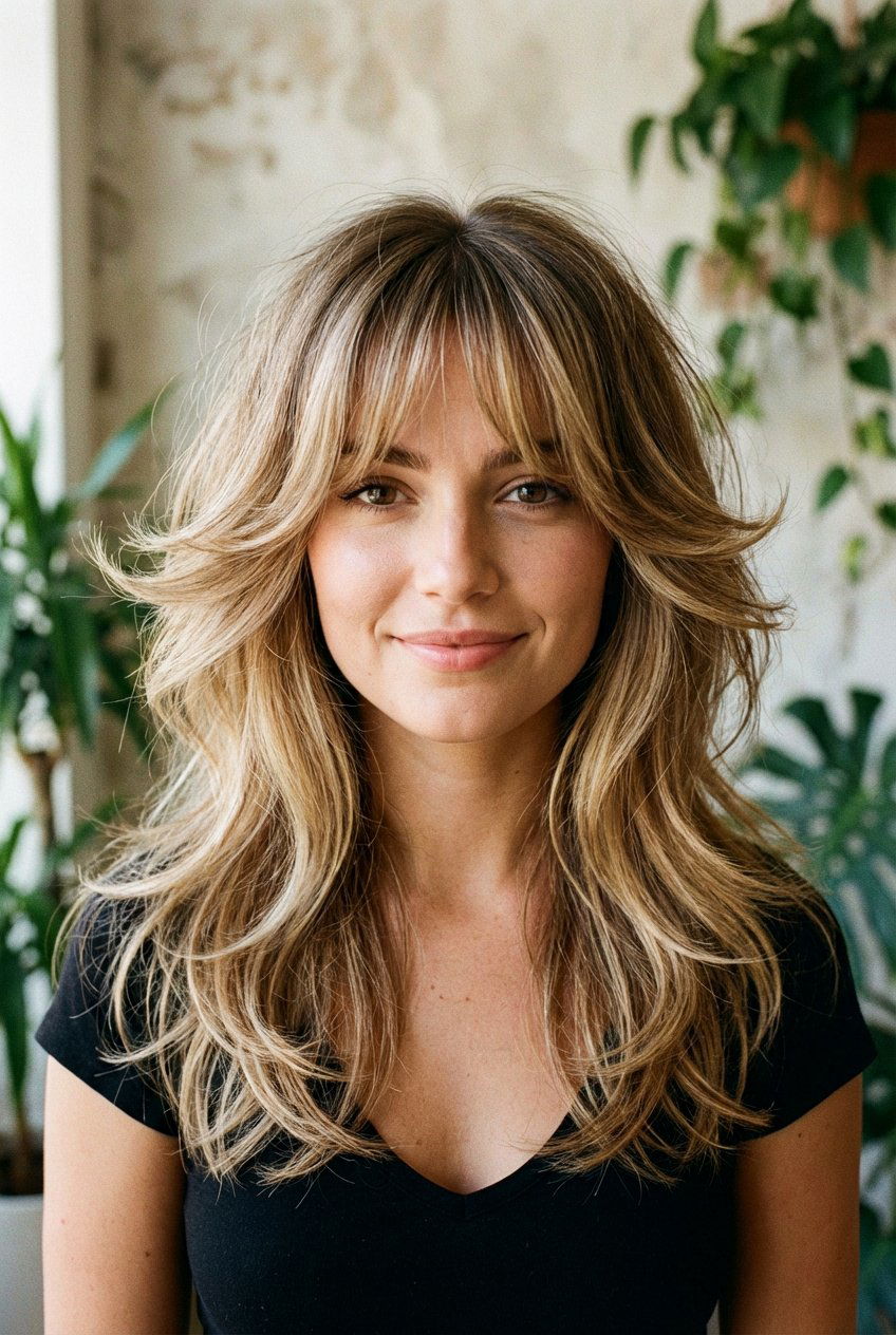 Butterfly haircut with wispy bangs - 20 wispy bangs haircut - 20 wispy bangs haircut