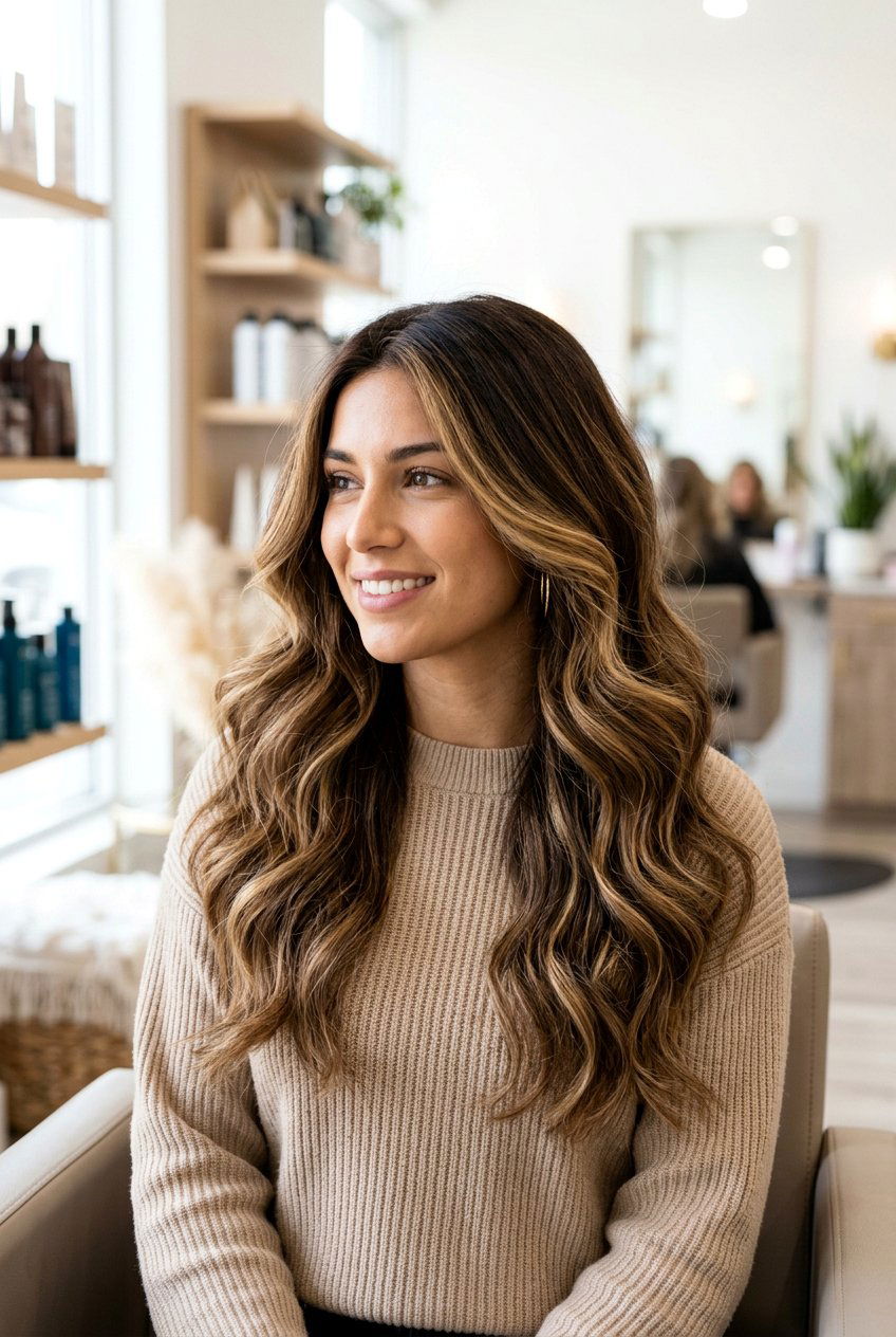 Butterscotch Balayage Brunette - 20 warm toned brunette hair - 20 warm toned brunette hair