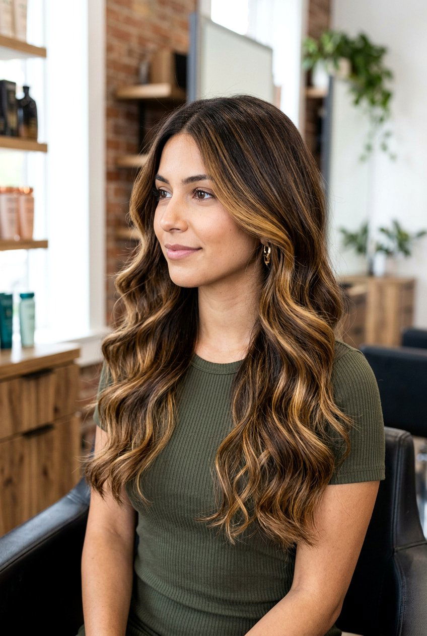 Butterscotch balayage - 20 subtle balayage on brown hair - 20 subtle balayage on brown hair