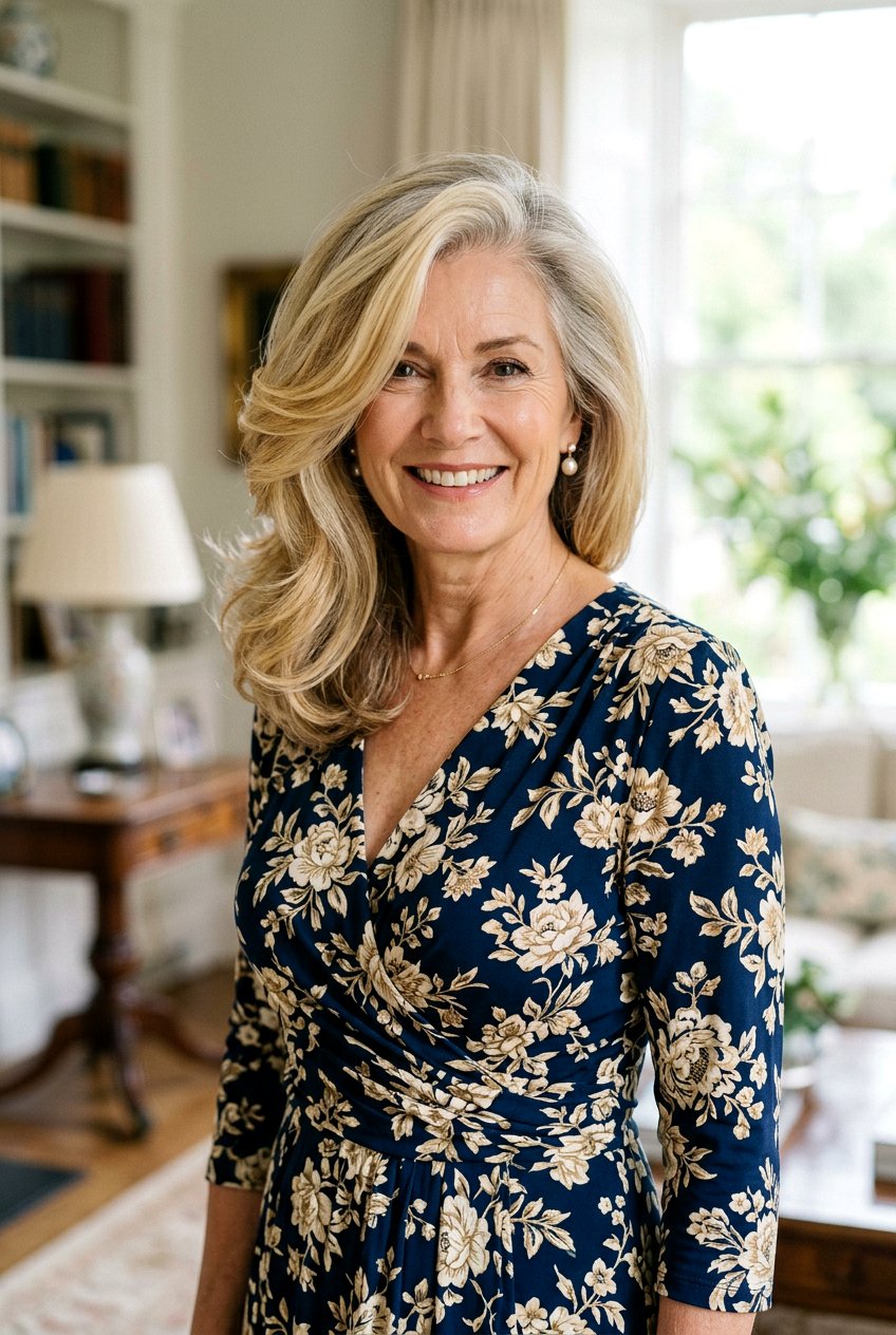 Buttery Blonde And Gray Side Part - 20 blonde gray blend for mature women - 20 blonde gray blend for mature women