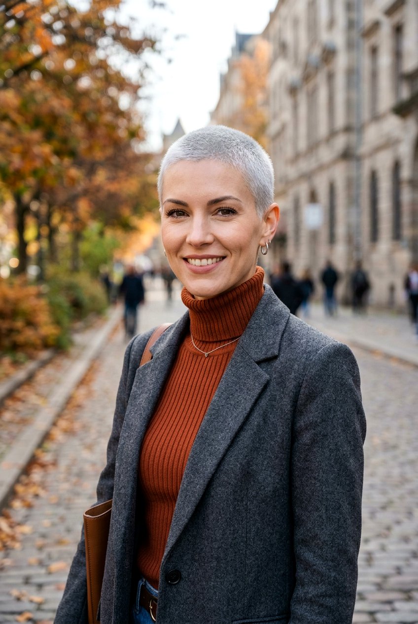 Buzz Cut - 20 low maintenance haircut for naturally gray women - 20 low maintenance haircut for naturally gray women