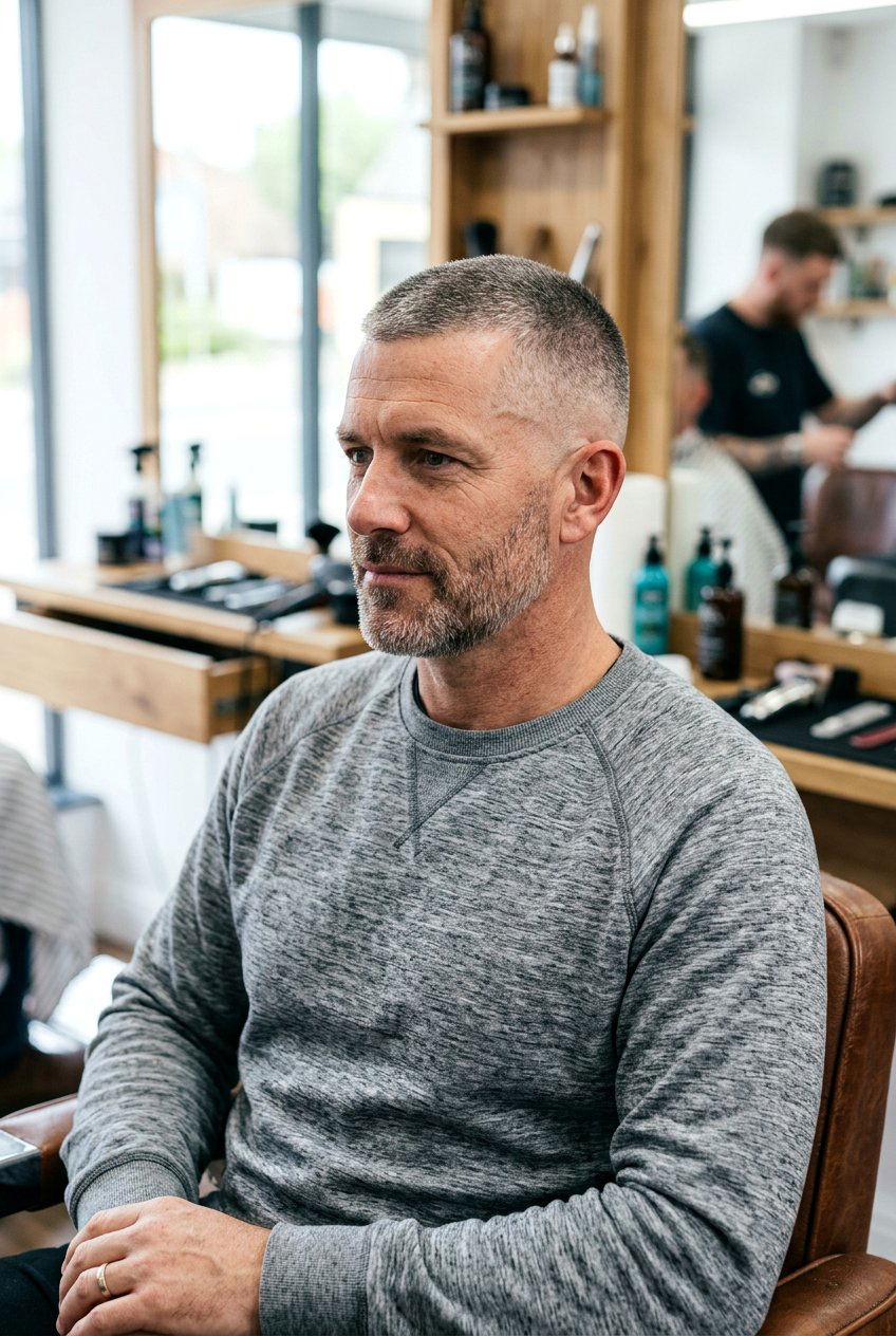 Buzz Cut Fade - 20 mens haircut for salt and pepper hair - 20 men’s haircut for salt and pepper hair