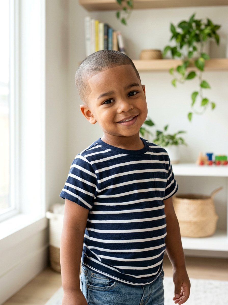 Buzz Cut With Gentle Line Up - 20 toddler buzz cut ideas - 20 toddler buzz cut ideas