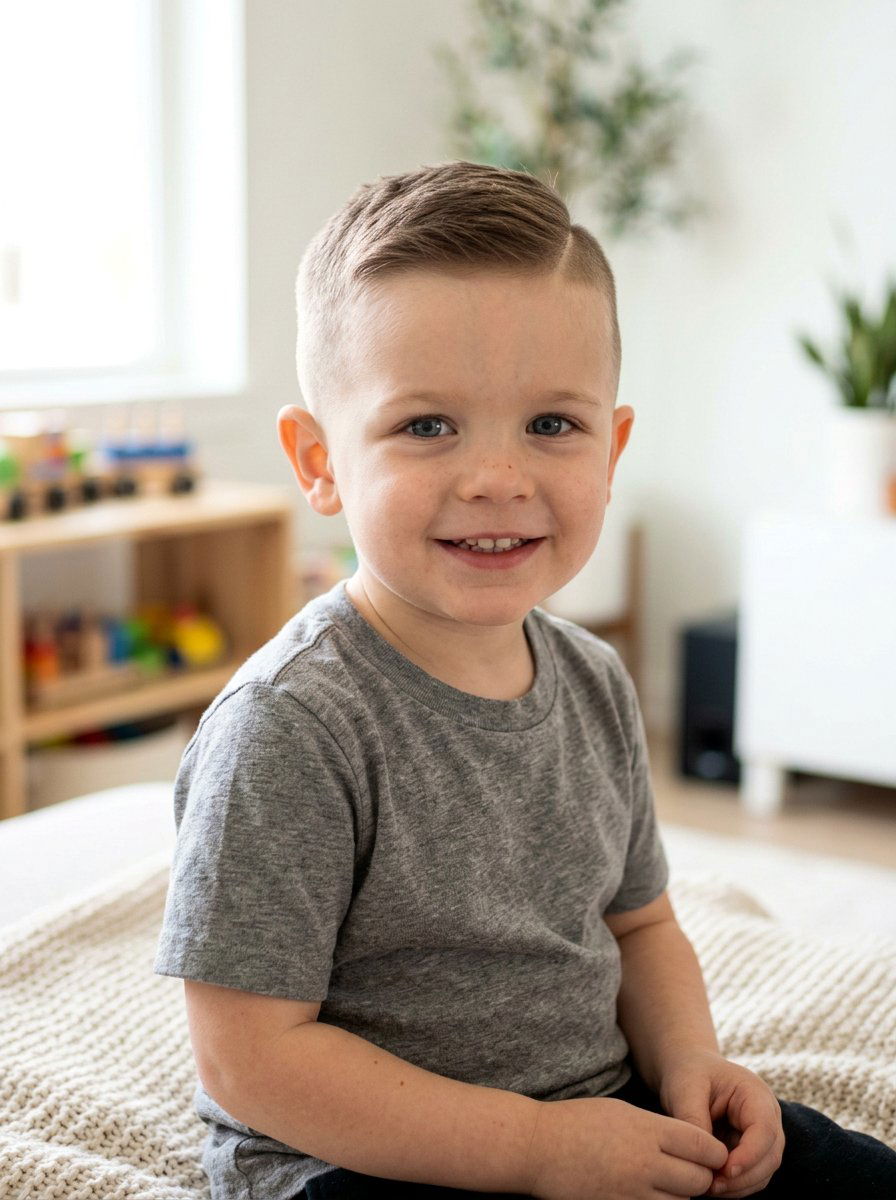 Buzz Cut With Side Part Illusion - 20 toddler buzz cut ideas - 20 toddler buzz cut ideas