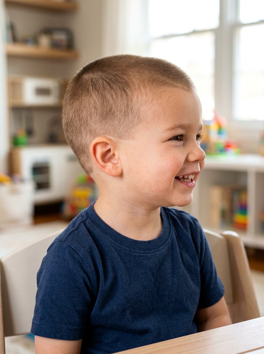 Buzz Cut With Tapered Neckline - 20 toddler buzz cut ideas - 20 toddler buzz cut ideas