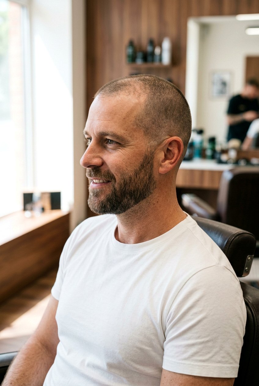 Buzz Cut for Severe Crown Thinning - 20 haircuts for thinning crown - 20 haircuts for thinning crown