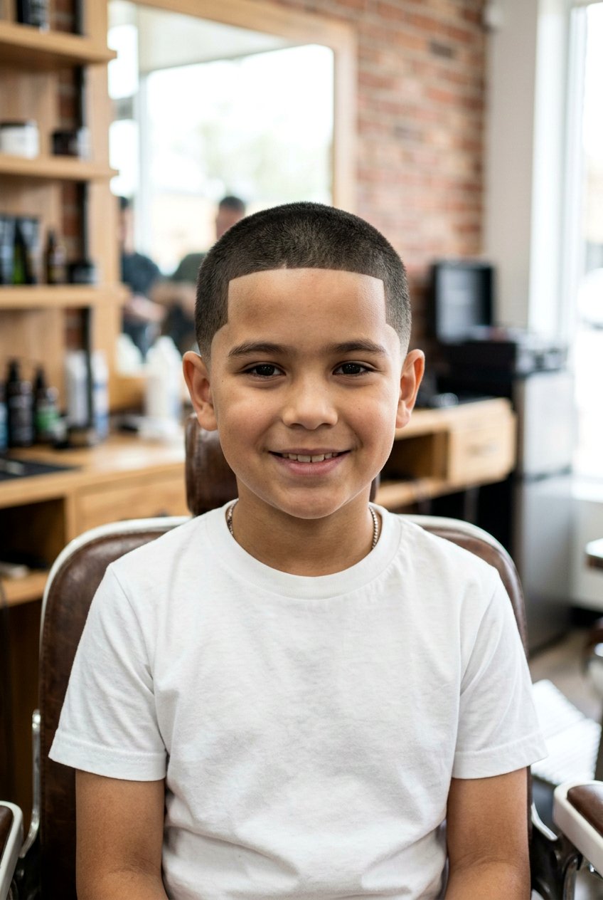 Buzz Cut with Line Up - 20 boys haircut for thin fine hair - 20 boys haircut for thin fine hair