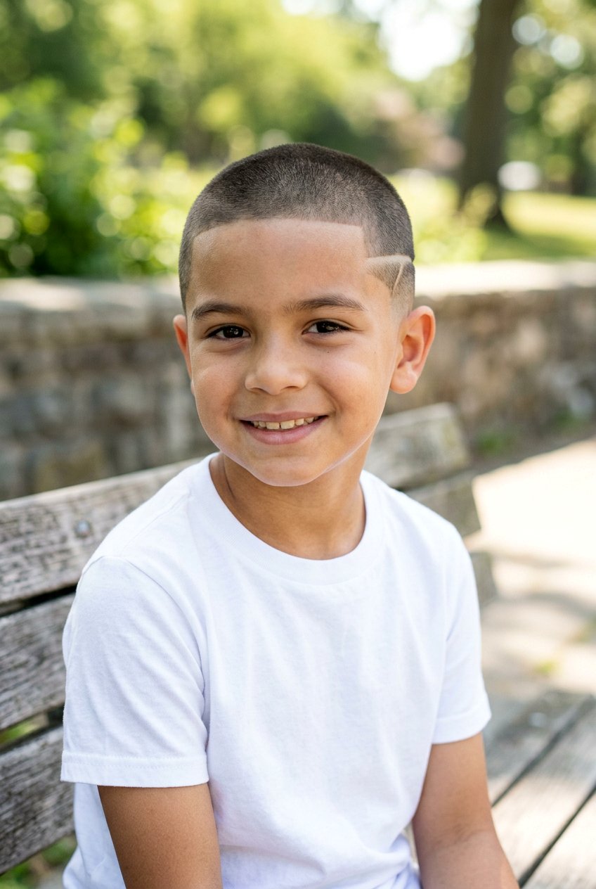 Buzz Cut with Line for Boys - 20 picture day haircut for boys - 20 picture day haircut for boys