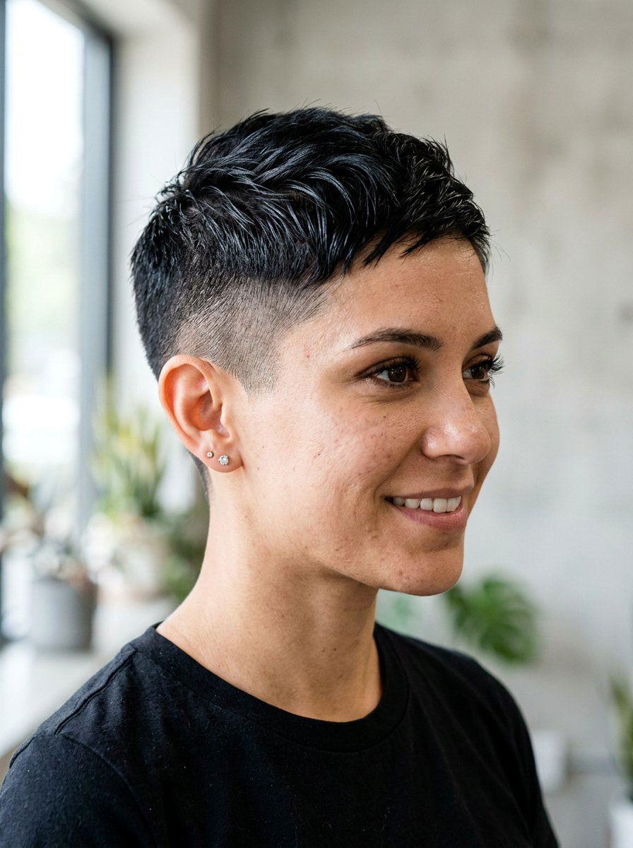 Buzzed Glossy Black Pixie Haircut - 20 glossy black pixie haircut - 20 glossy black pixie haircut