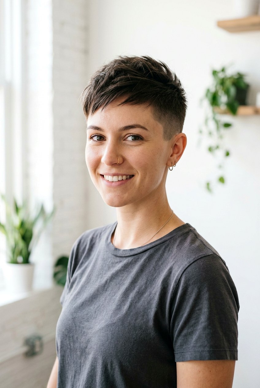 Buzzed Undercut Pixie - 20 edgy pixie with undercut - 20 edgy pixie with undercut