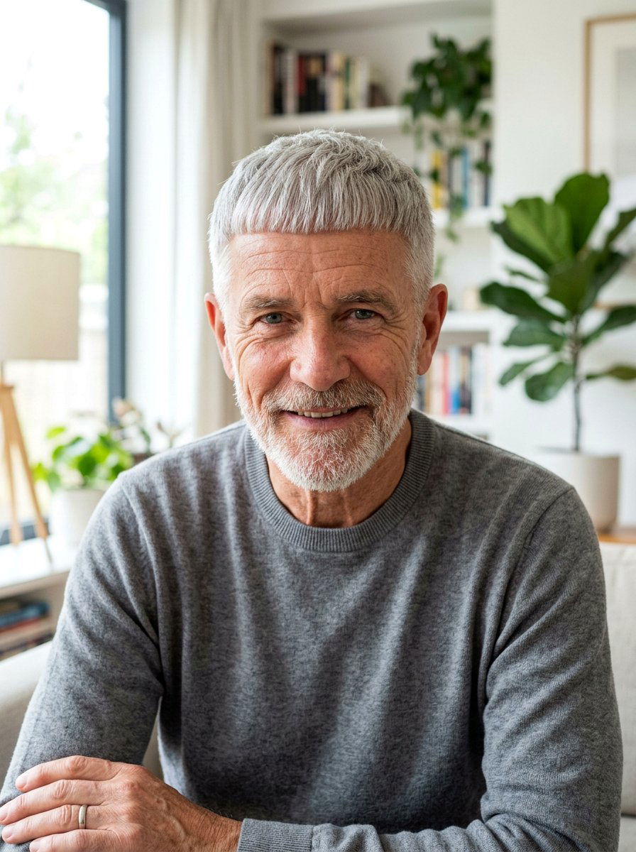 Caesar Cut - 20 older men hairstyles with gray hair - 20 older men hairstyles with gray hair