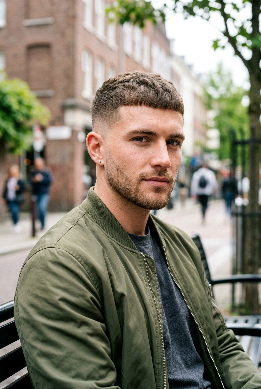 Caesar Cut Fade - 20 mens haircut for round face - 20 men’s haircut for round face