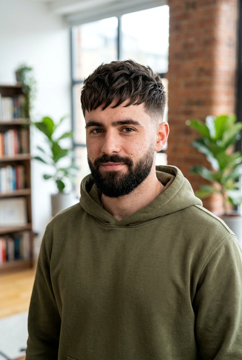 Caesar Cut with Texture - 20 mens haircut for heart shaped face - 20 men’s haircut for heart shaped face