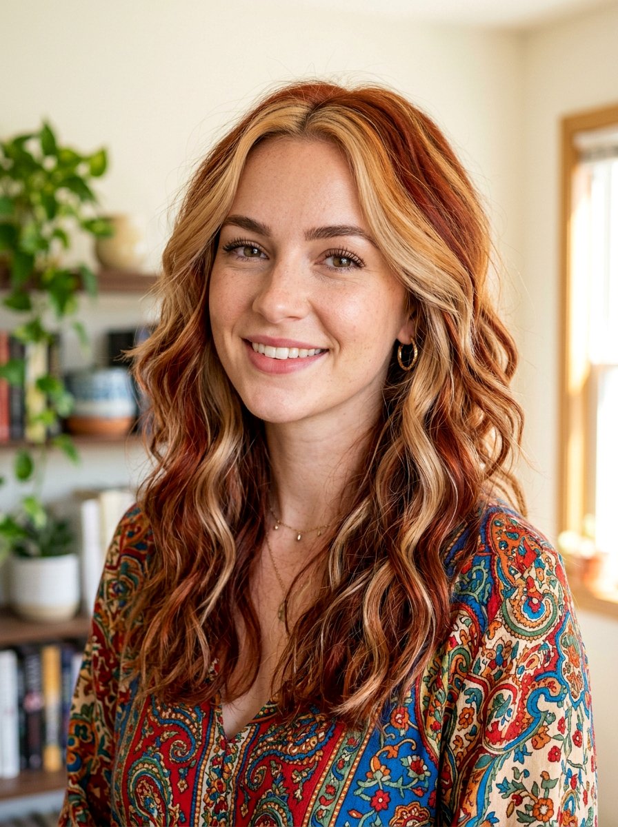 Calico Red and Blonde Split Dye - 20 red and blonde split dye hair - 20 red and blonde split dye hair