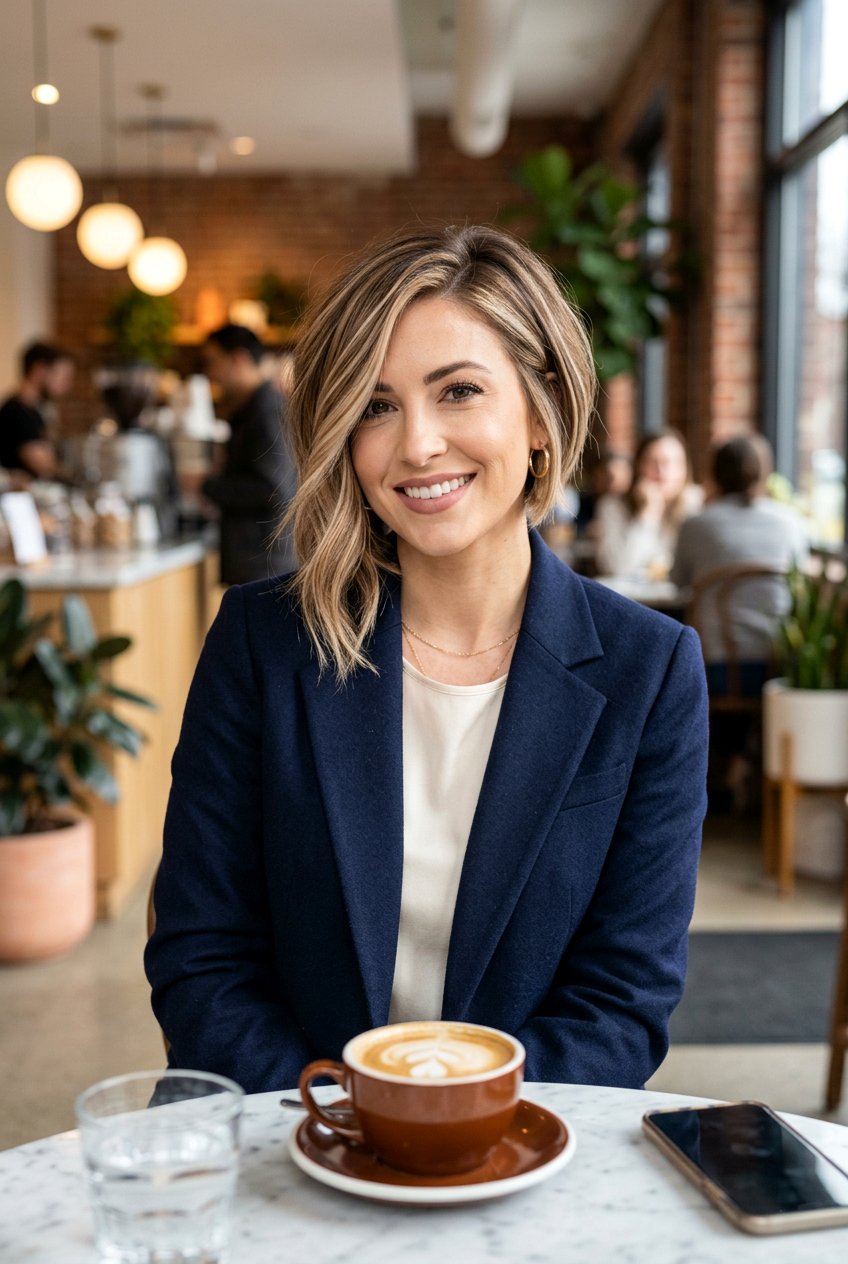 Cappuccino Highlights For Asymmetrical Bob - 20 brunette highlights for mature bob - 20 brunette highlights for mature bob