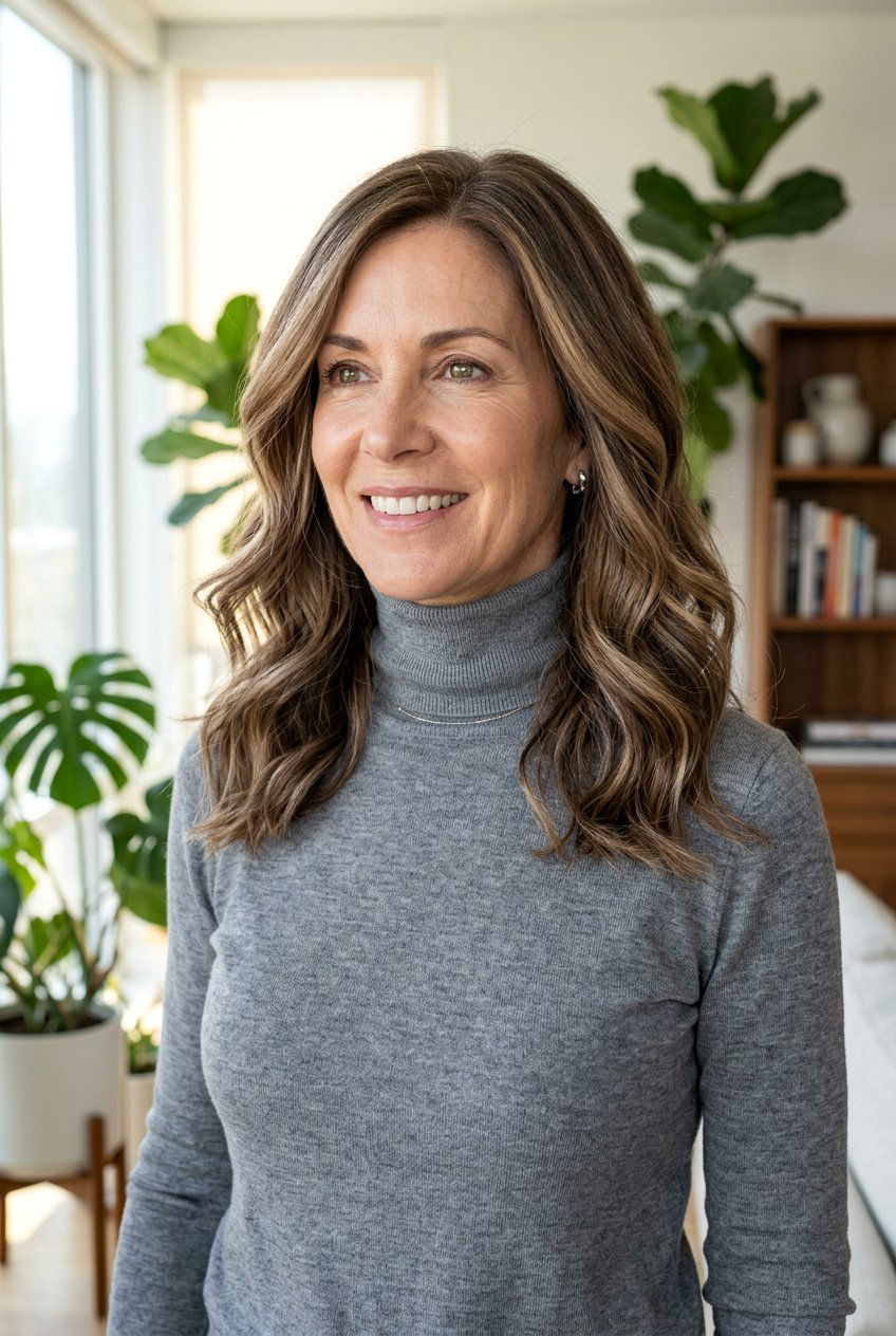 Caramel Ash Brown Blend - 20 blended caramel highlights for mature women - 20 blended caramel highlights for mature women