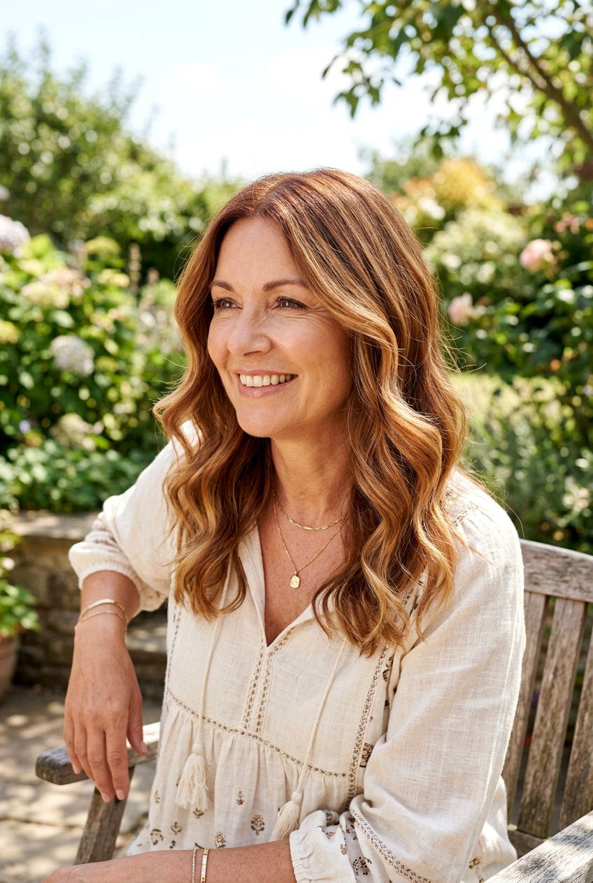 Caramel Auburn Balayage For Sunkissed Look - 20 auburn balayage for women over 50 - 20 auburn balayage for women over 50