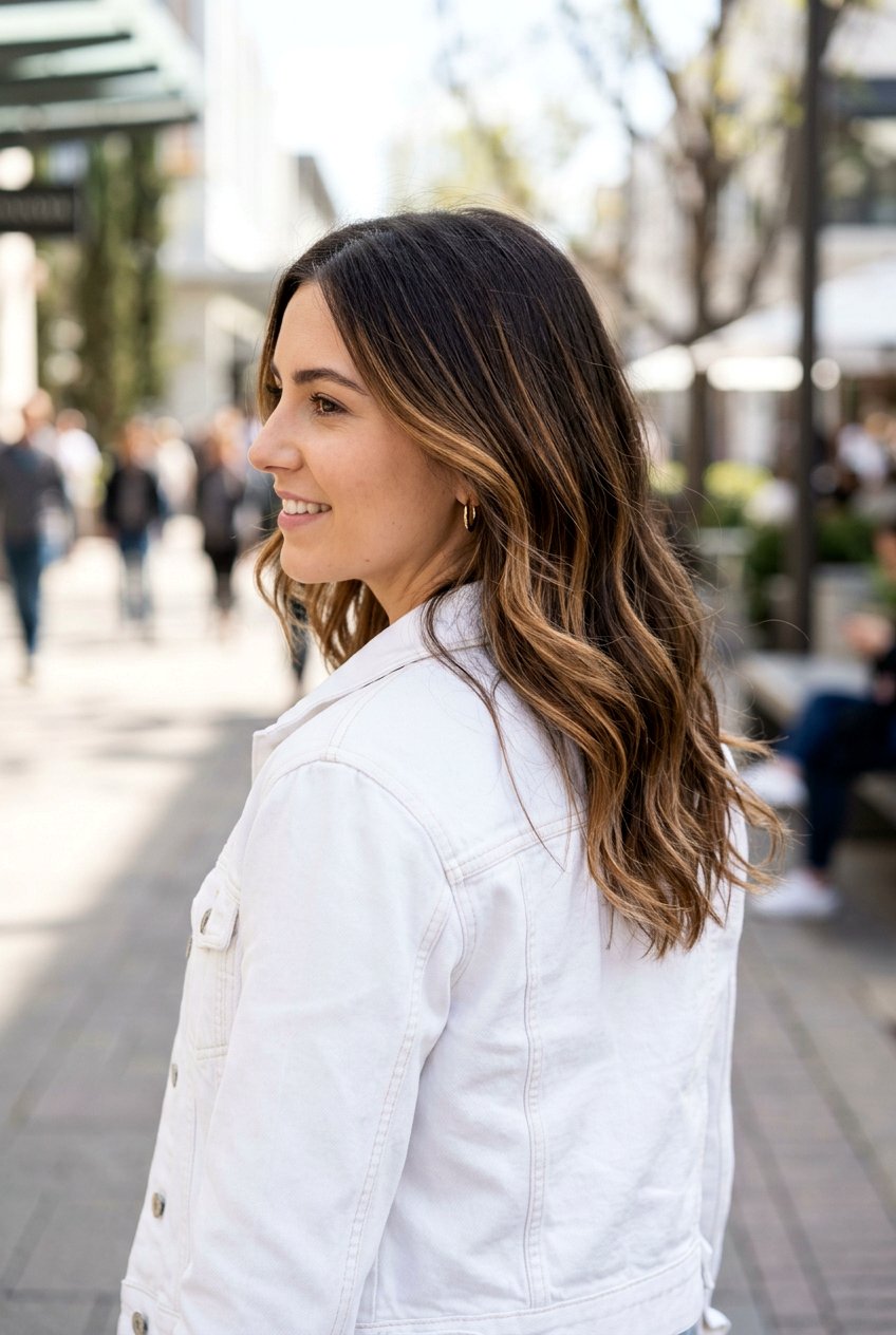 Caramel Balayage - 20 dimensional brunette for fine hair women - 20 dimensional brunette for fine hair women