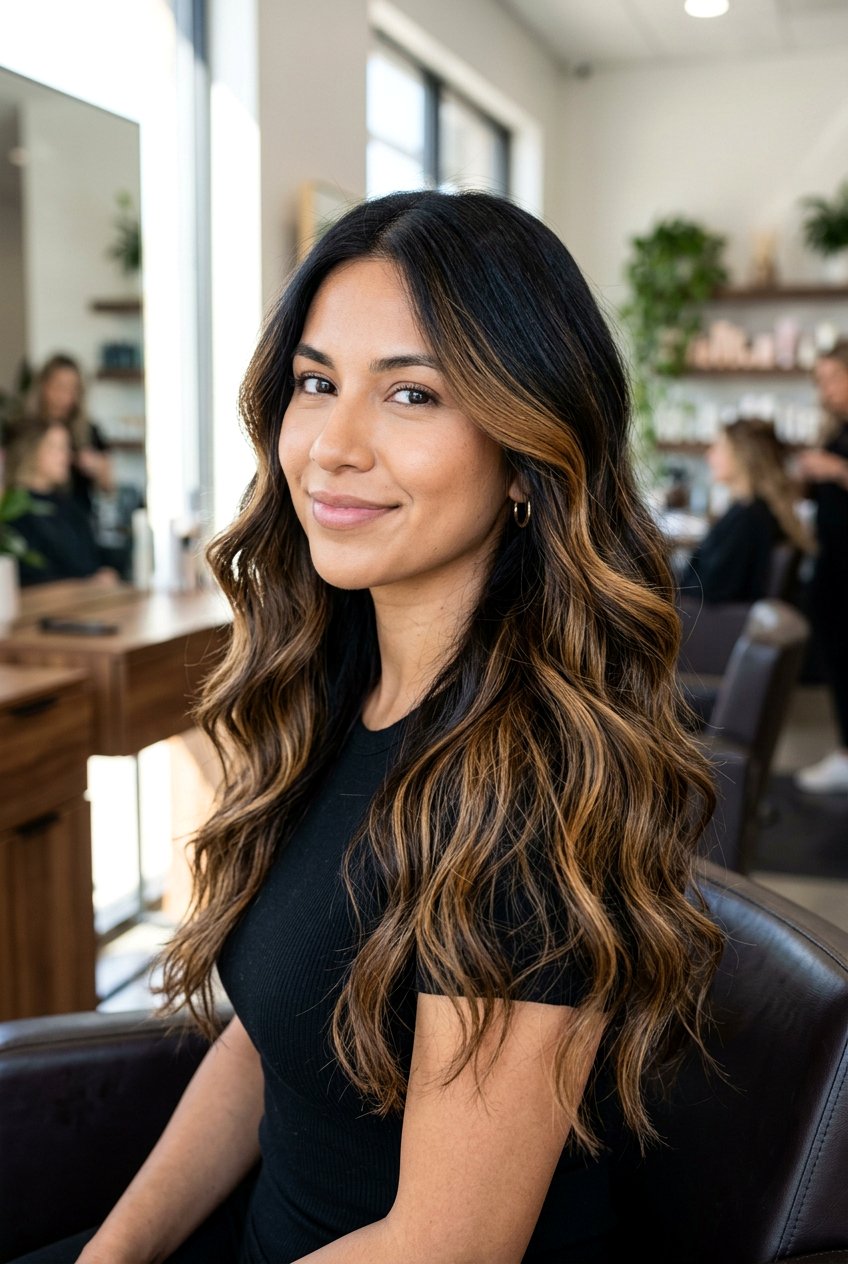 Caramel Balayage Black Hair - 20 hair color ideas for black hair - 20 hair color ideas for black hair