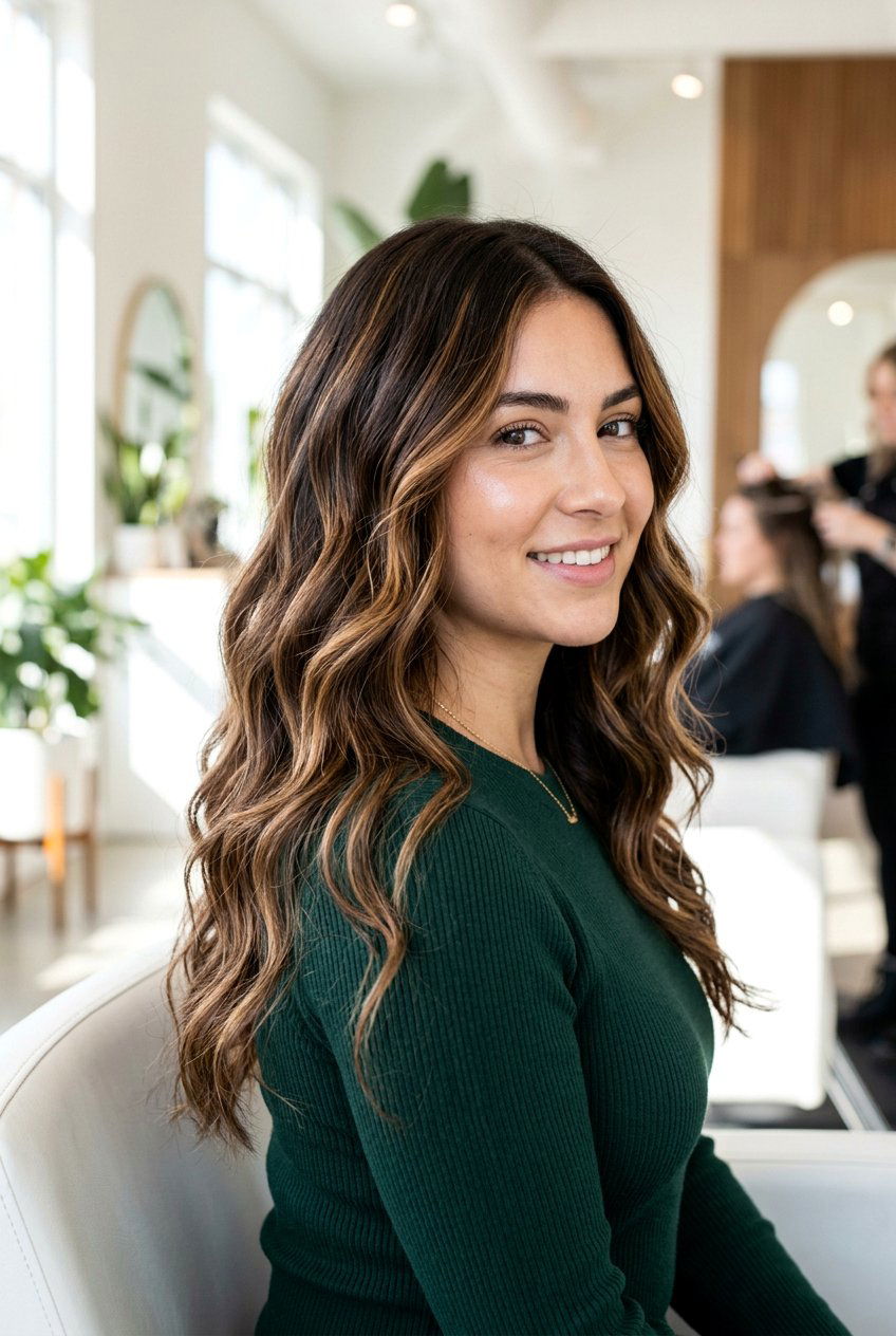 Caramel Balayage Brunette - 20 warm toned brunette hair - 20 warm toned brunette hair