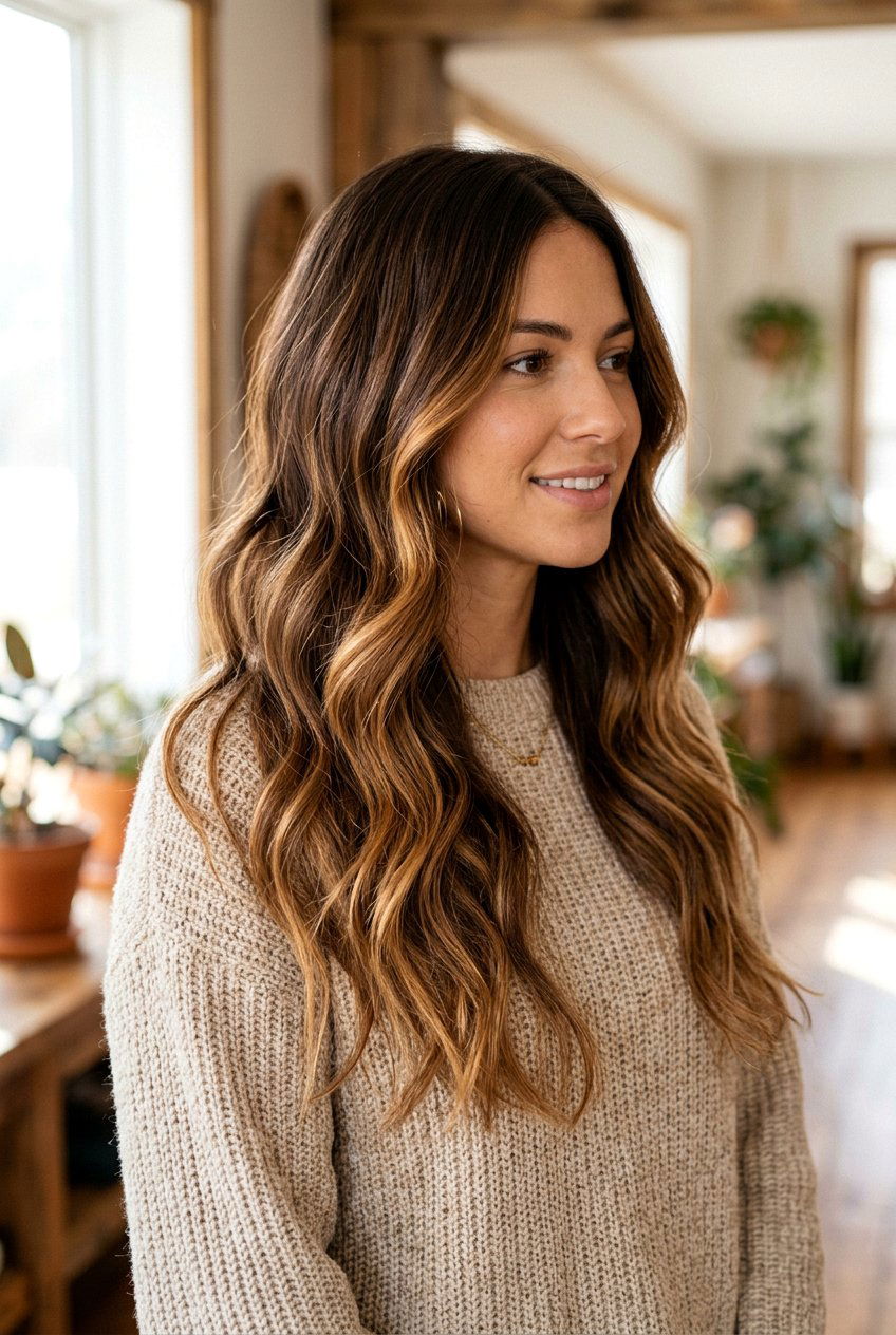 Caramel Balayage On Brown Hair - 20 natural looking highlights for brown hair - 20 natural looking highlights for brown hair