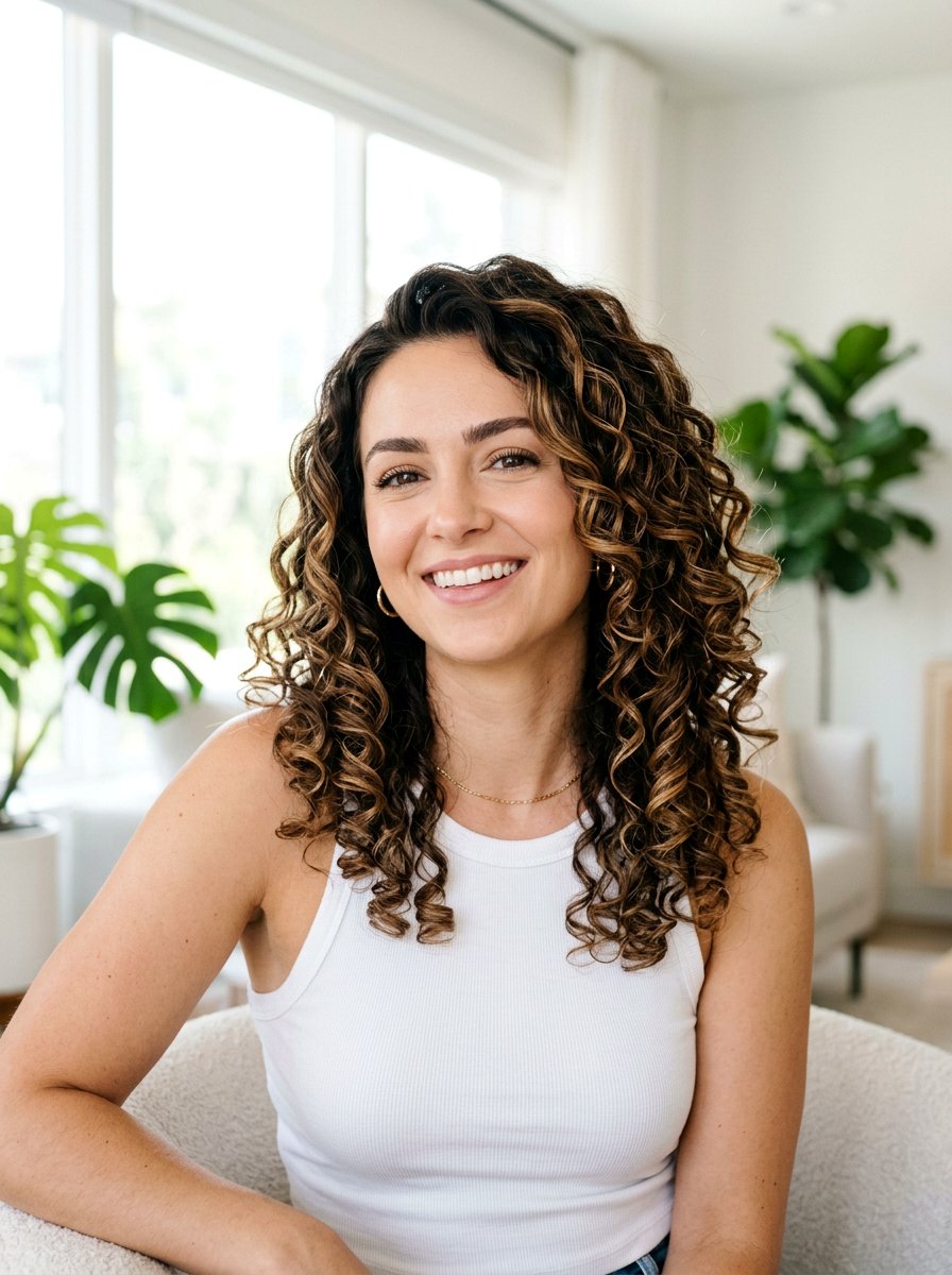 Caramel Balayage On Curly Brunette Hair - 20 warm caramel balayage for brunettes - 20 warm caramel balayage for brunettes