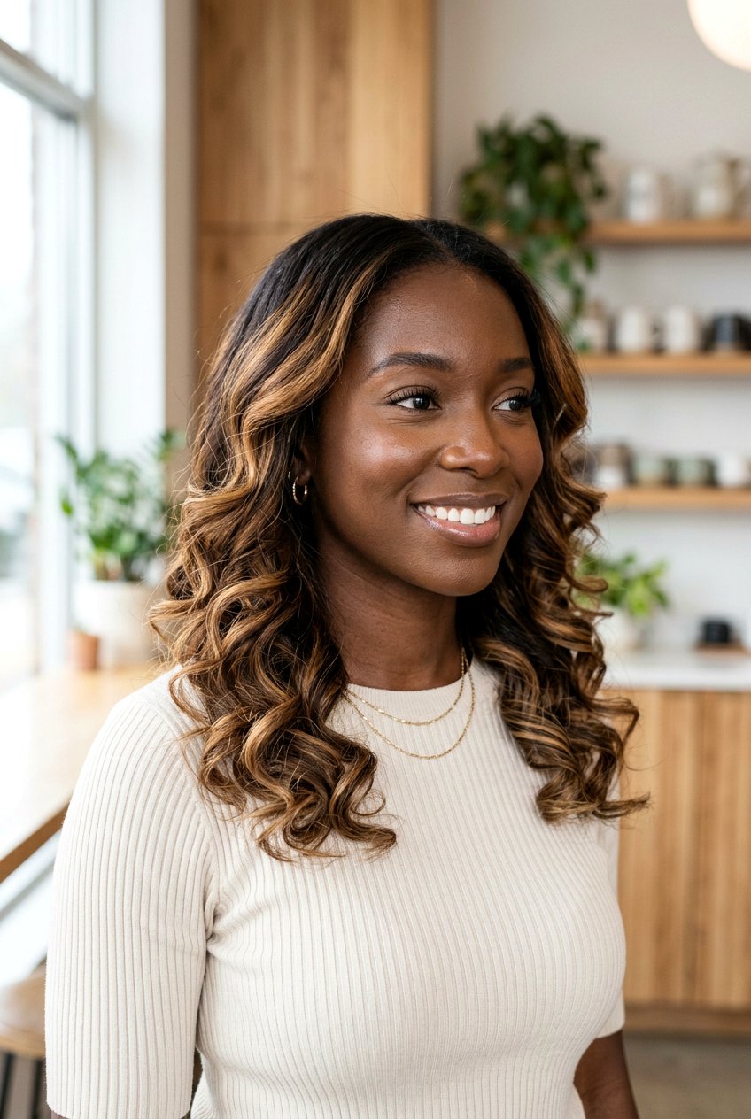 Caramel Balayage On Dark Brown Hair - 20 best hair color for dark skin - 20 best hair color for dark skin