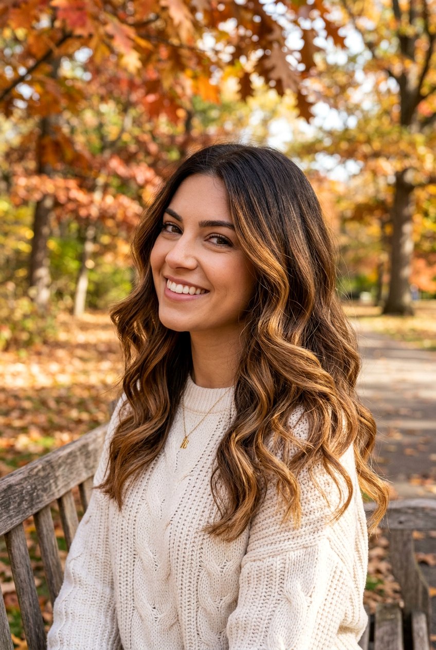 Caramel Balayage On Dark Brown Hair - 20 natural looking balayage for brunettes - 20 natural looking balayage for brunettes