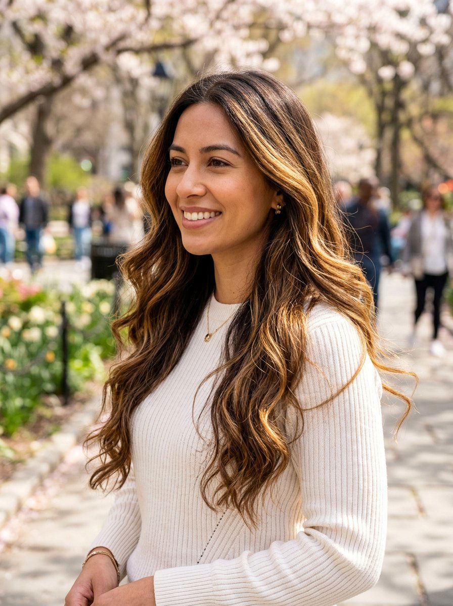 Caramel Balayage On Dark Brown Hair - 20 spring balayage for brunettes - 20 spring balayage for brunettes