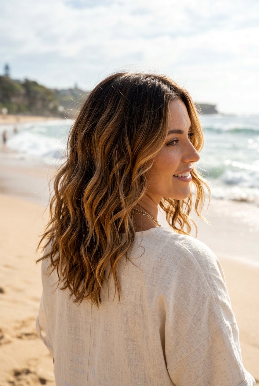 Caramel Balayage On Warm Beach Waves - 20 caramel balayage for warm skin tones - 20 caramel balayage for warm skin tones