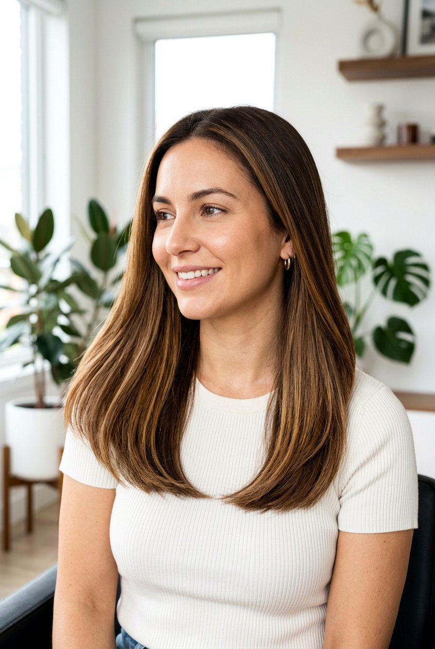 Caramel Balayage on Straight Brown Hair - 20 balayage for straight hair - 20 balayage for straight hair