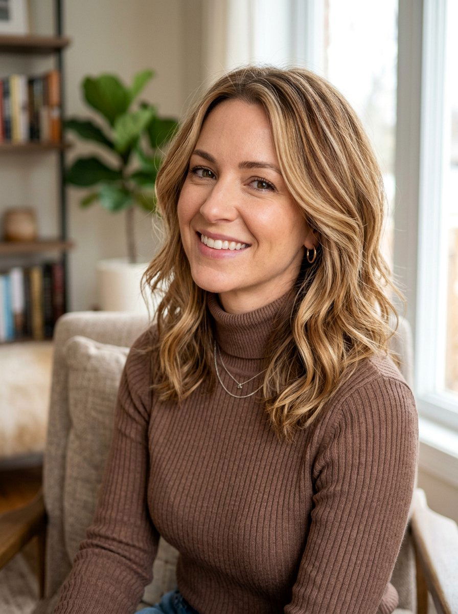 Caramel Blonde Lowlights Layered Lob - 20 dimensional blonde for layered lob - 20 dimensional blonde for layered lob