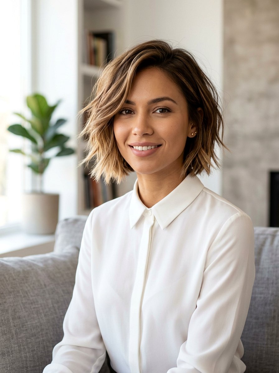 Caramel Bronde Bob With Layers - 20 caramel bronde balayage for brunettes - 20 caramel bronde balayage for brunettes