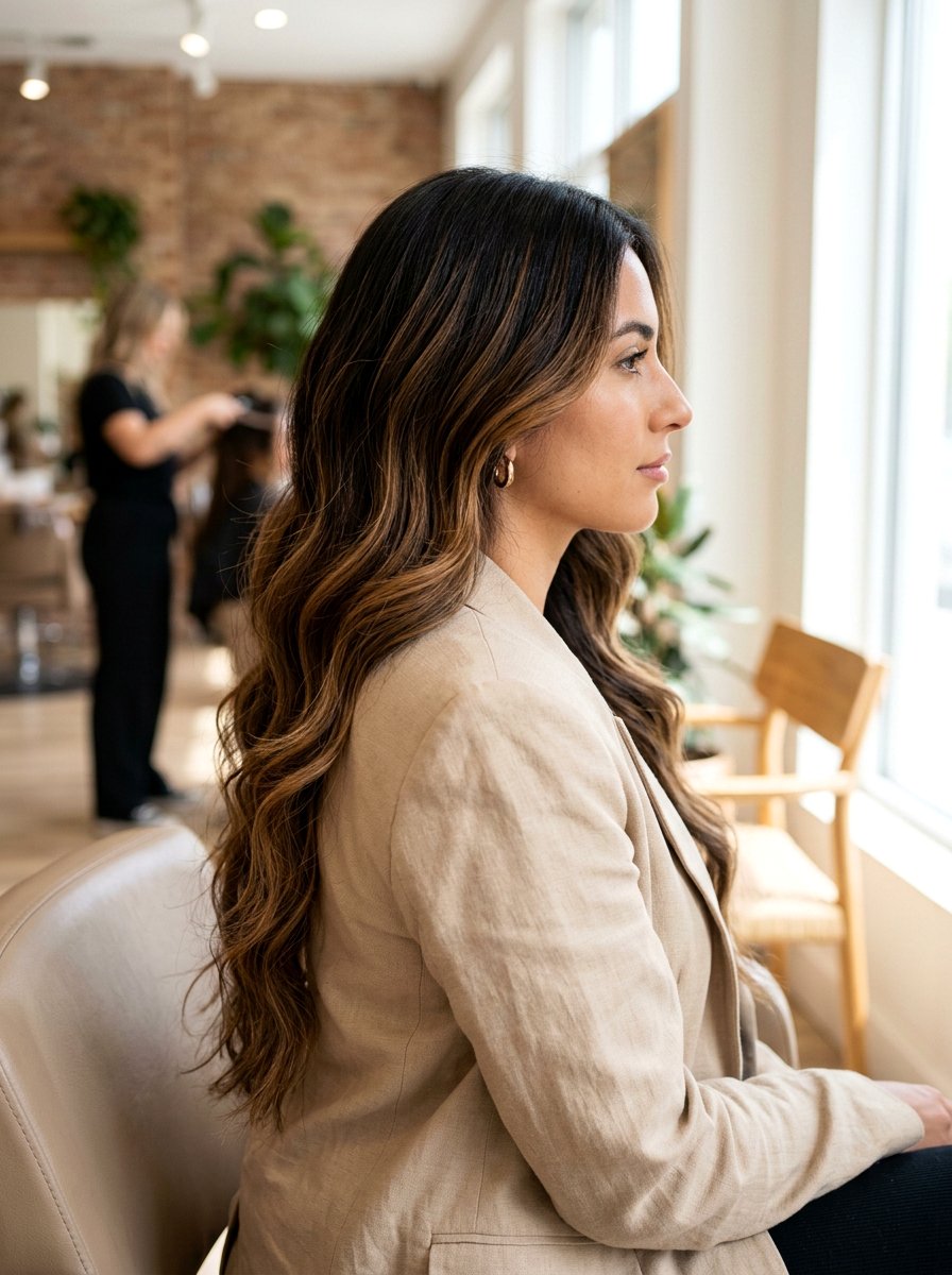 Caramel Brown Balayage on Dark Hair - 20 warm caramel brown hair color - 20 warm caramel brown hair color