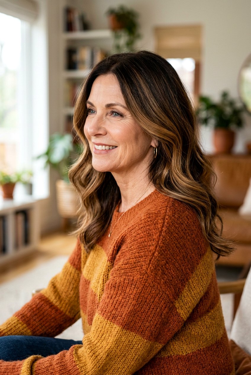 Caramel Brown Balayage - 20 brunette refresh for older women - 20 brunette refresh for older women