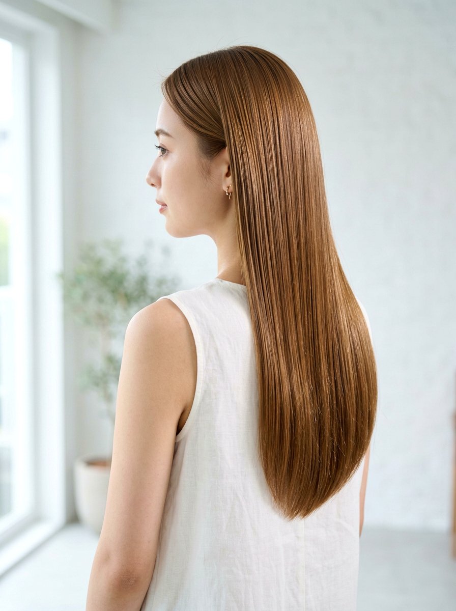 Caramel Brown Hair With Glossy Ribbon Finish - 20 rich brown hair with soft caramel ribbons - 20 rich brown hair with soft caramel ribbons