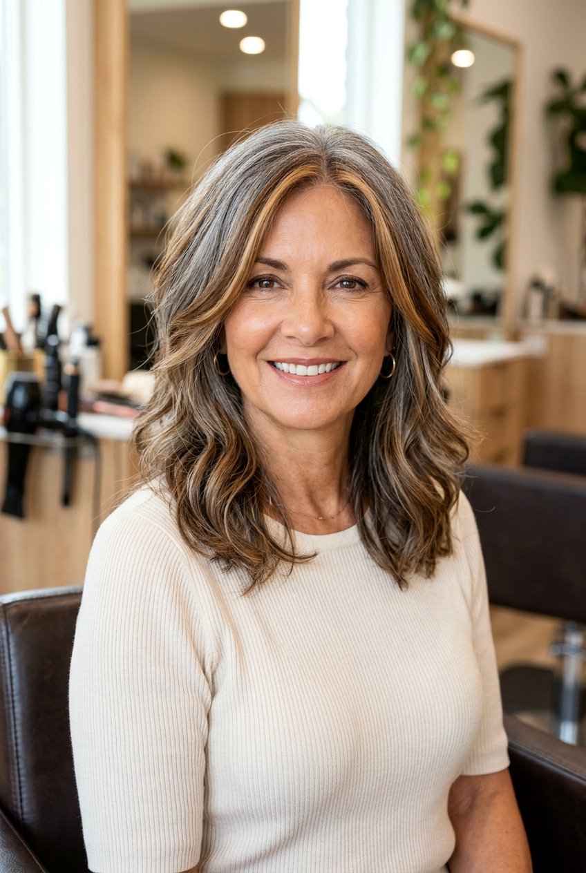 Caramel Brown Highlights To Blend Gray - 20 gray coverage color for brunettes - 20 gray coverage color for brunettes