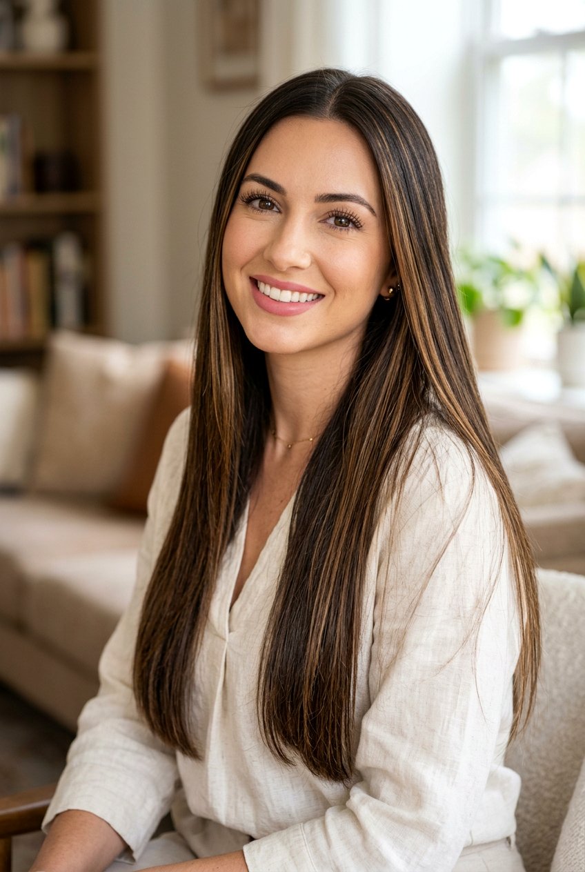 Caramel Brown Highlights for Long Straight Hair - 20 hair color ideas for long straight hair - 20 hair color ideas for long straight hair