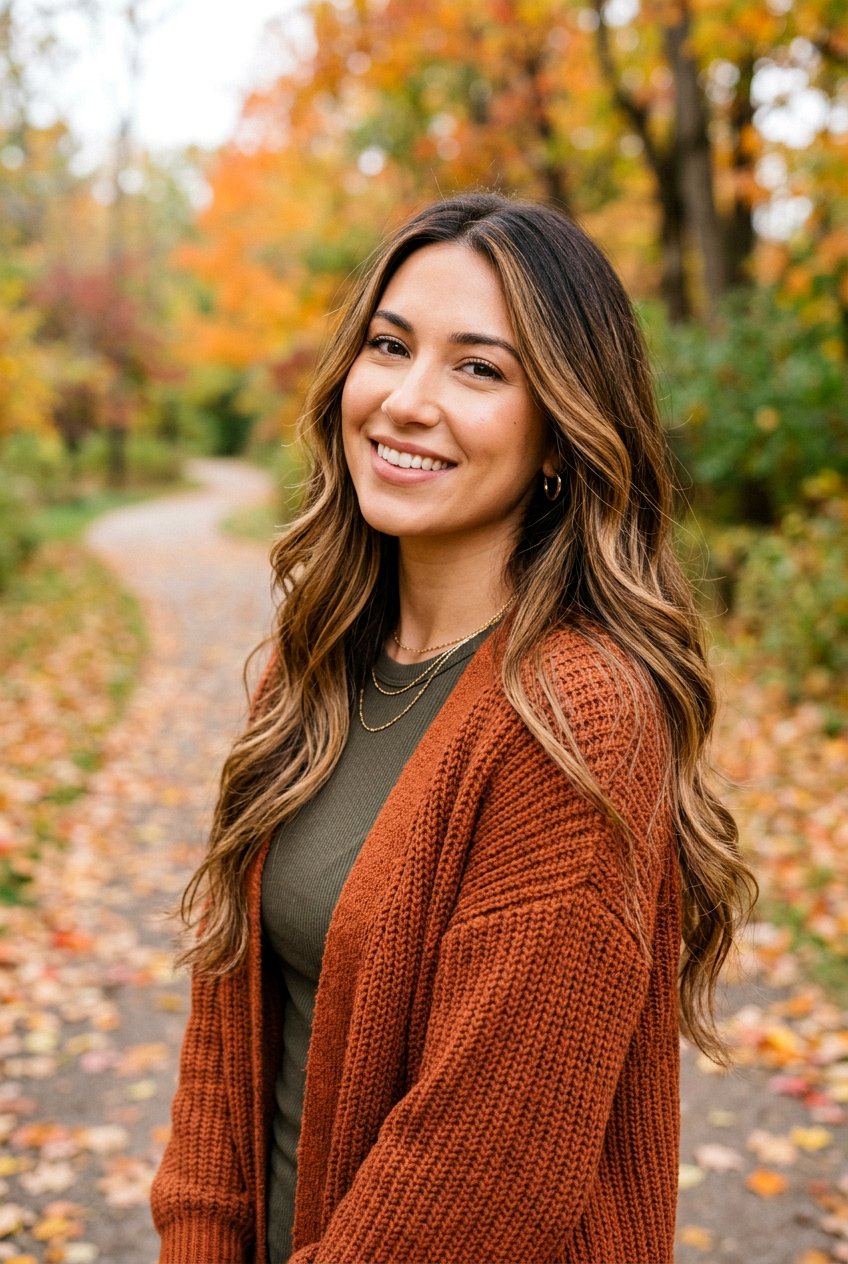 Caramel Brunette Balayage On Long Layers - 20 autumn brunette balayage ideas - 20 autumn brunette balayage ideas