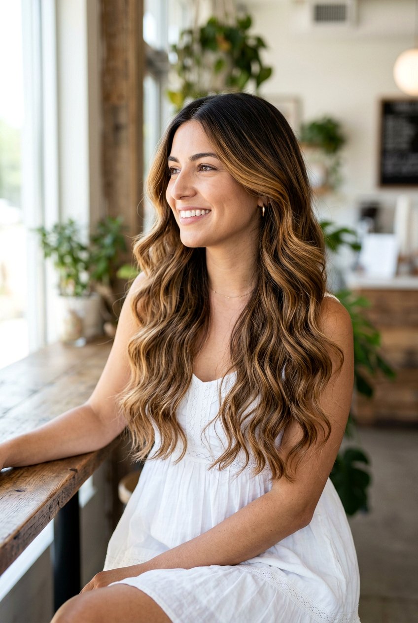 Caramel Brunette Balayage Root Melt - 20 brunette balayage with root melt - 20 brunette balayage with root melt