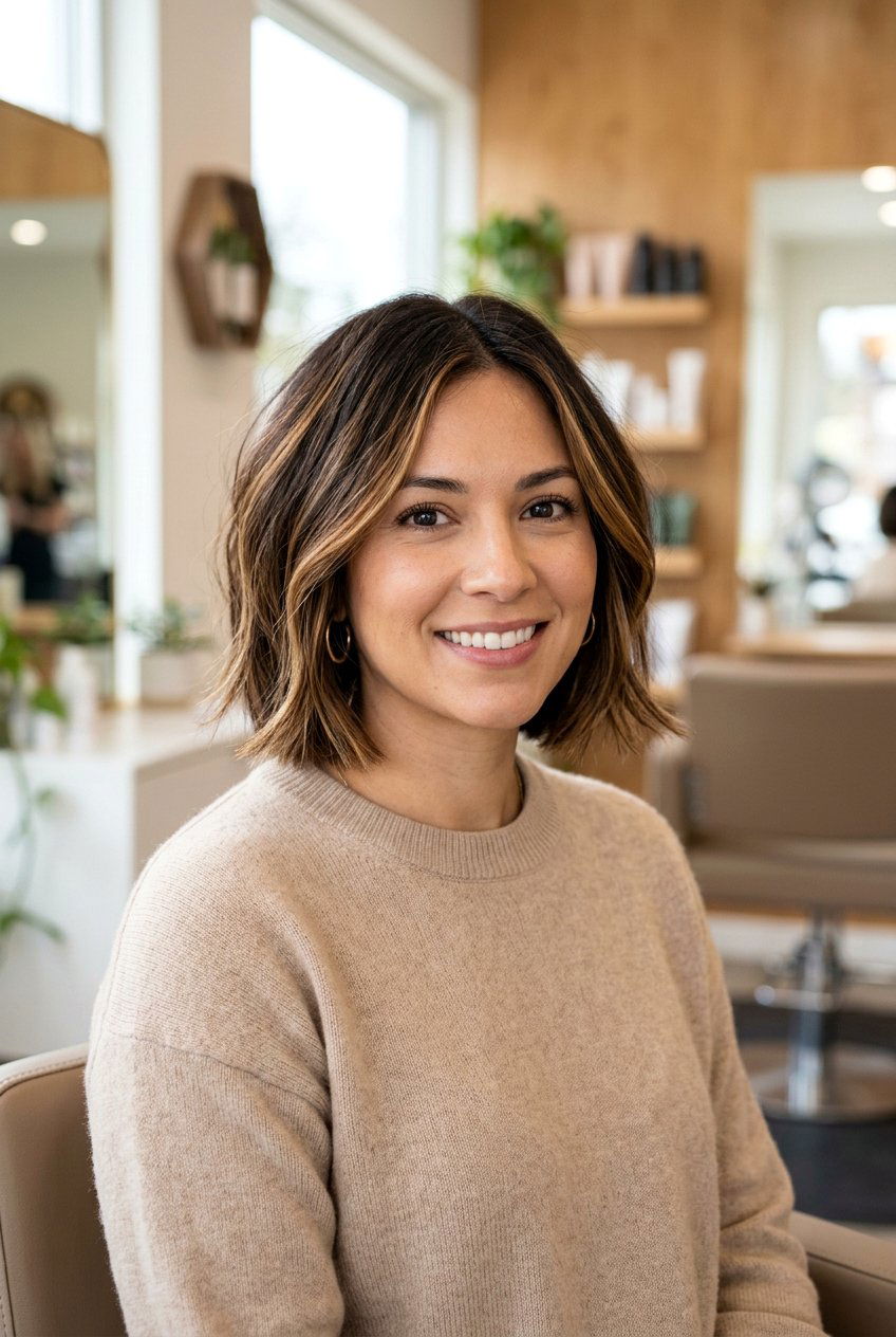 Caramel Brunette Highlights For Short Bob - 20 brunette highlights for mature bob - 20 brunette highlights for mature bob