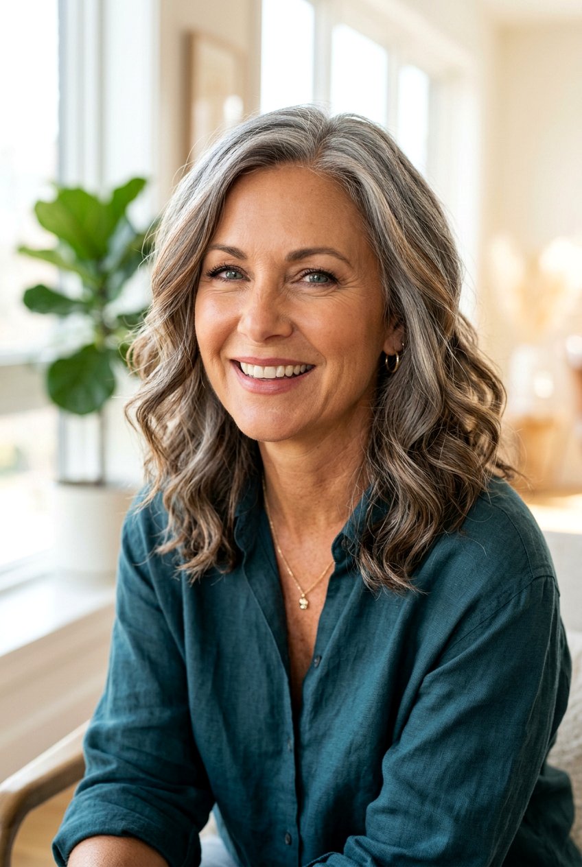 Caramel Brunette Lowlights On Gray Hair - 20 brunette lowlights for gray hair - 20 brunette lowlights for gray hair