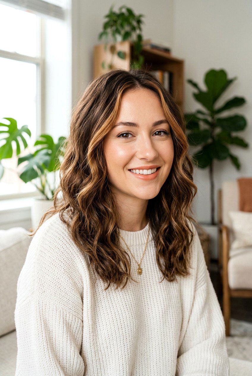 Caramel Face Framing Highlights on Brown Hair - 20 brown hair with face framing highlights - 20 brown hair with face framing highlights