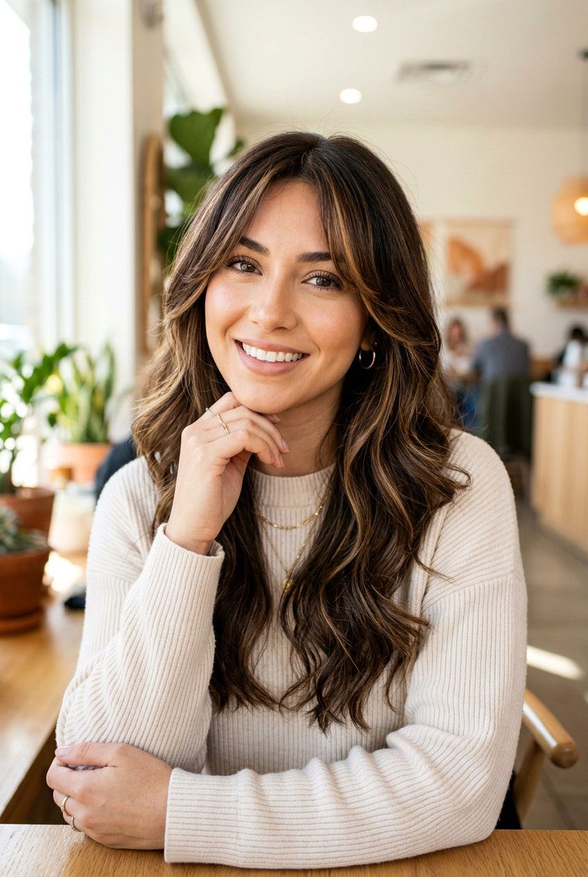 Caramel Face Framing On Long Layers - 20 hair color ideas for long layered hair - 20 hair color ideas for long layered hair