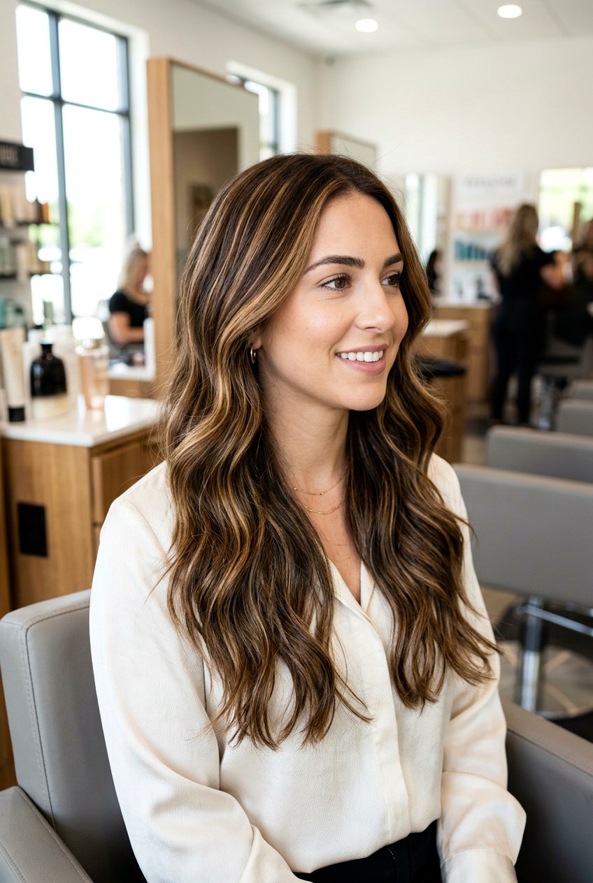 Caramel Foil Highlights on Brown Hair - 20 warm caramel highlights on brown hair - 20 warm caramel highlights on brown hair